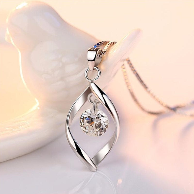 NEHZY 925 sterling silver women's fashion new jewelry high quality crystal zircon retro simple pendant necklace long 45CM